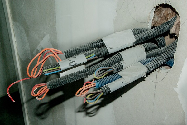 running security camera wires